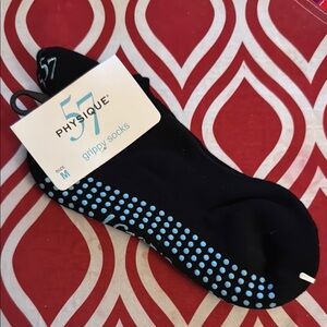 Physique 57 Black and Blue Grippy Socks